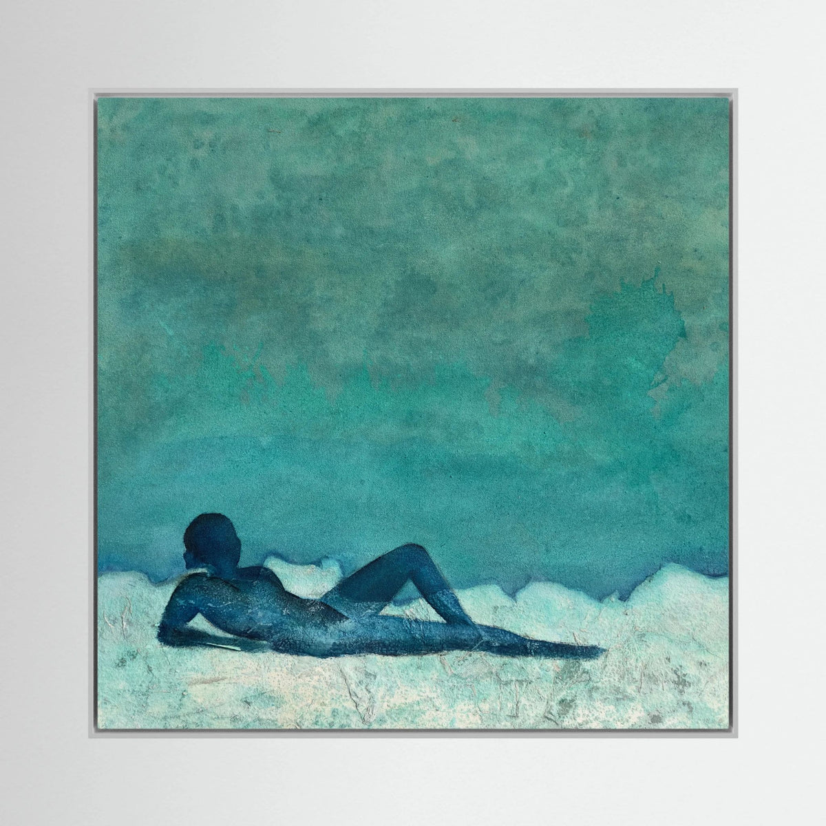 Blue lady on the beach