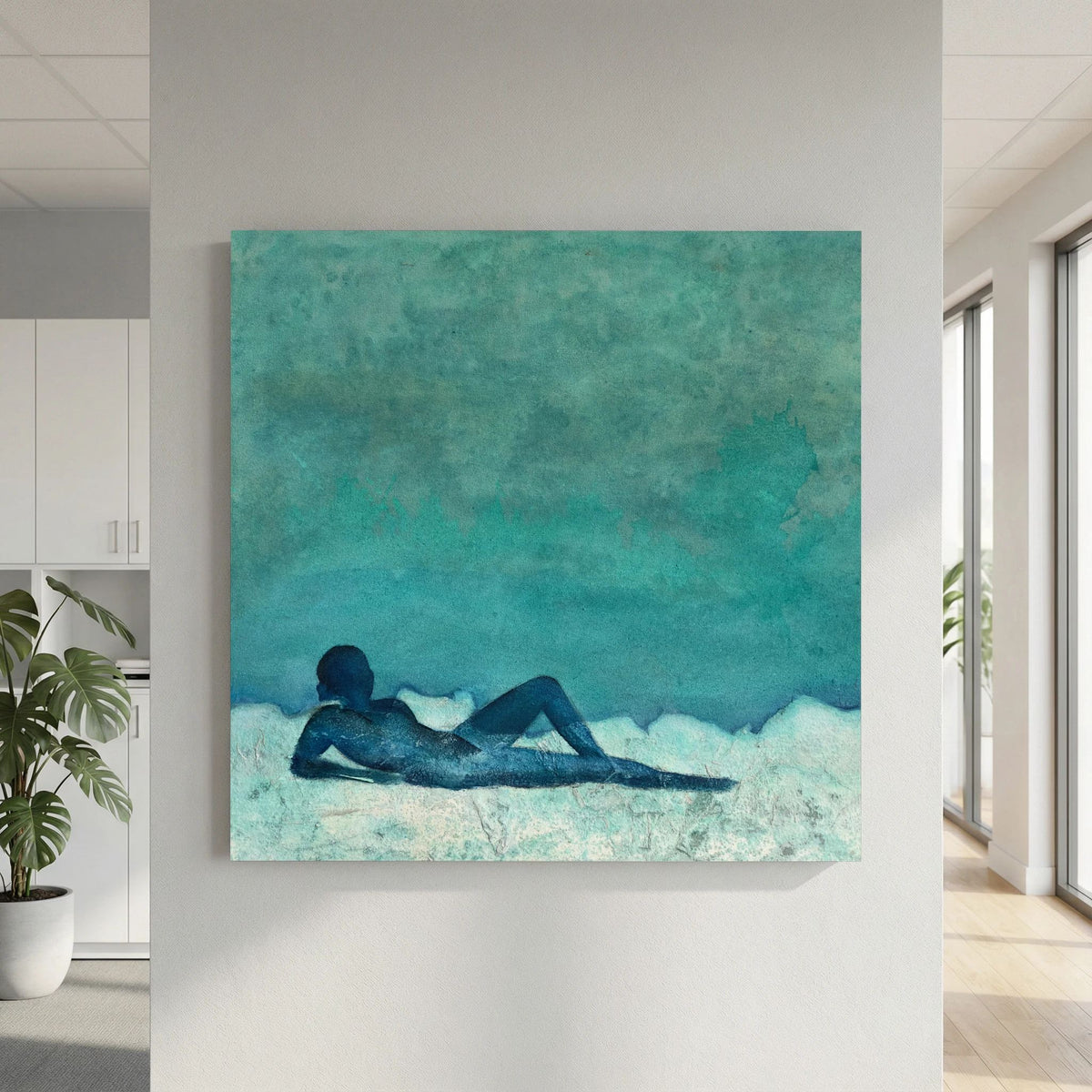 Blue lady on the beach