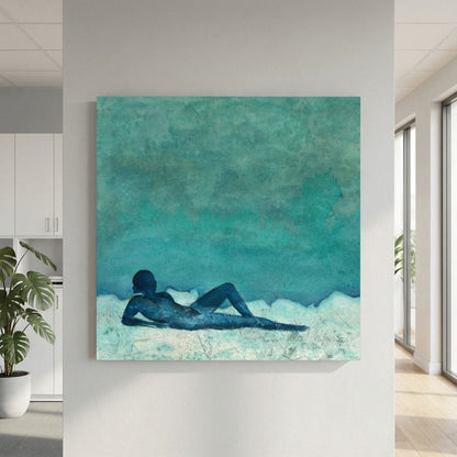 Blue lady on the beach