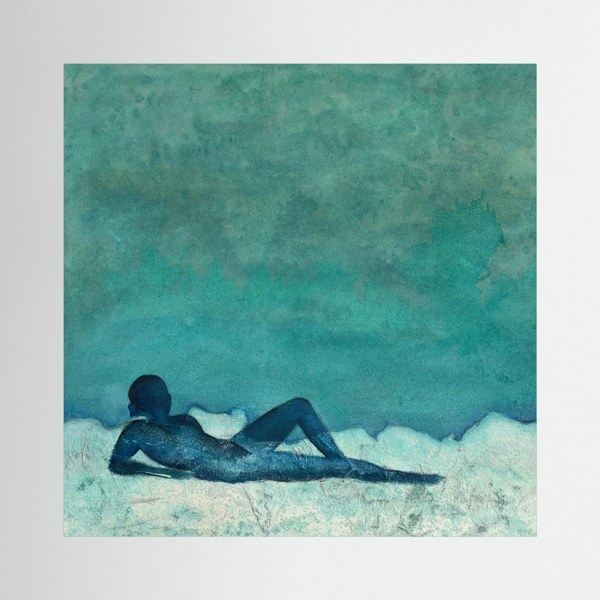Blue lady on the beach