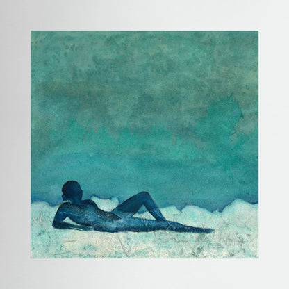 Blue lady on the beach