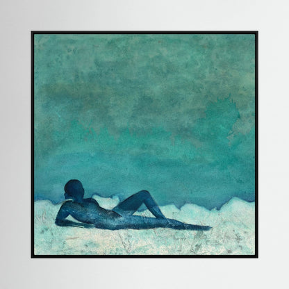 Blue lady on the beach
