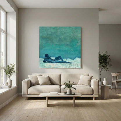 Blue lady on the beach