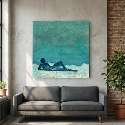 Blue lady on the beach
